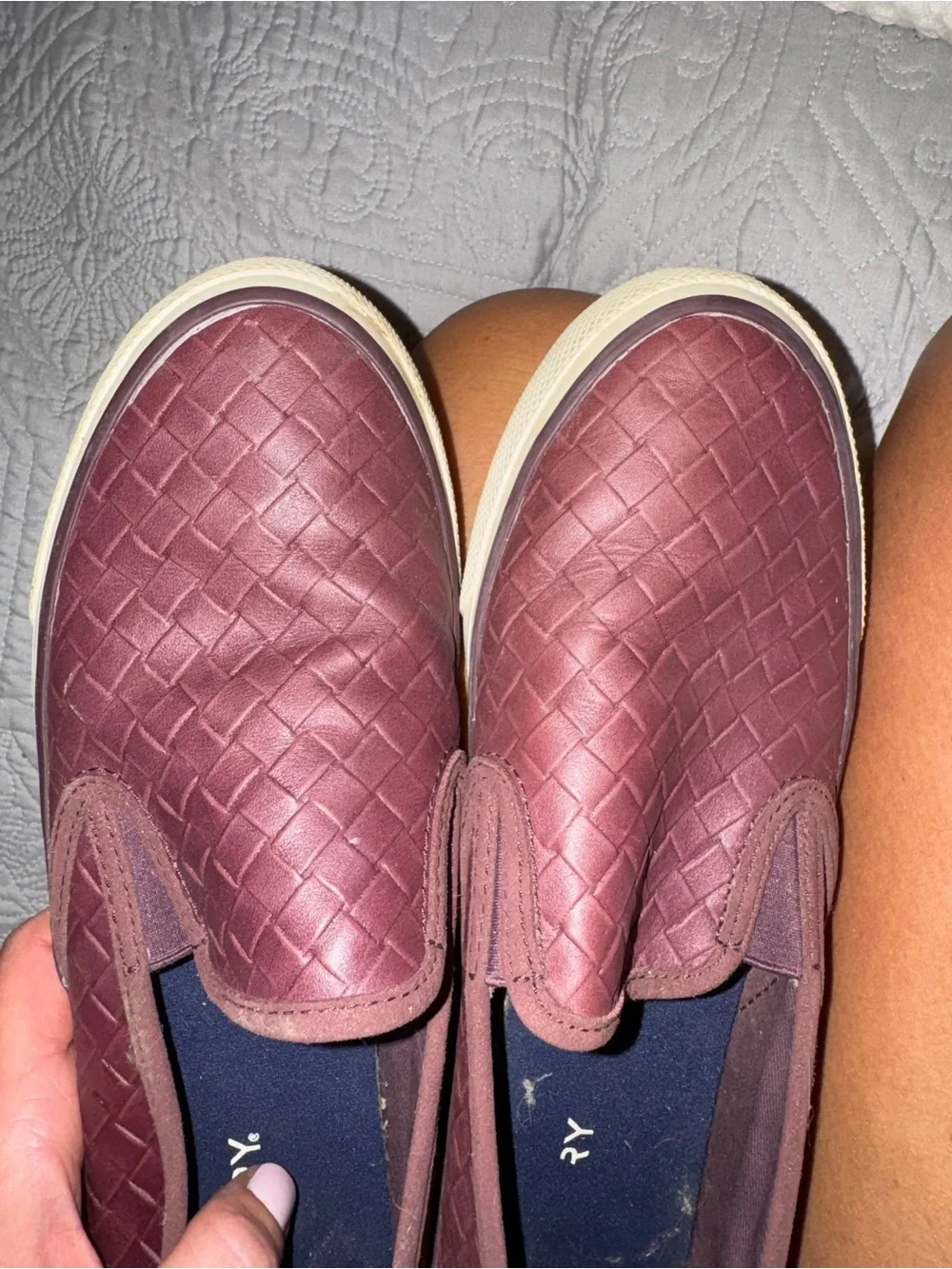 Sperry Women's Slip-On Woven Sneakers - Mauve Pink